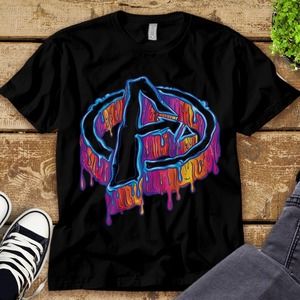 Marvel Avengers A Logo Melting Paint Drip T-Shirt Unisex Adult T-shirt Kid Shirt